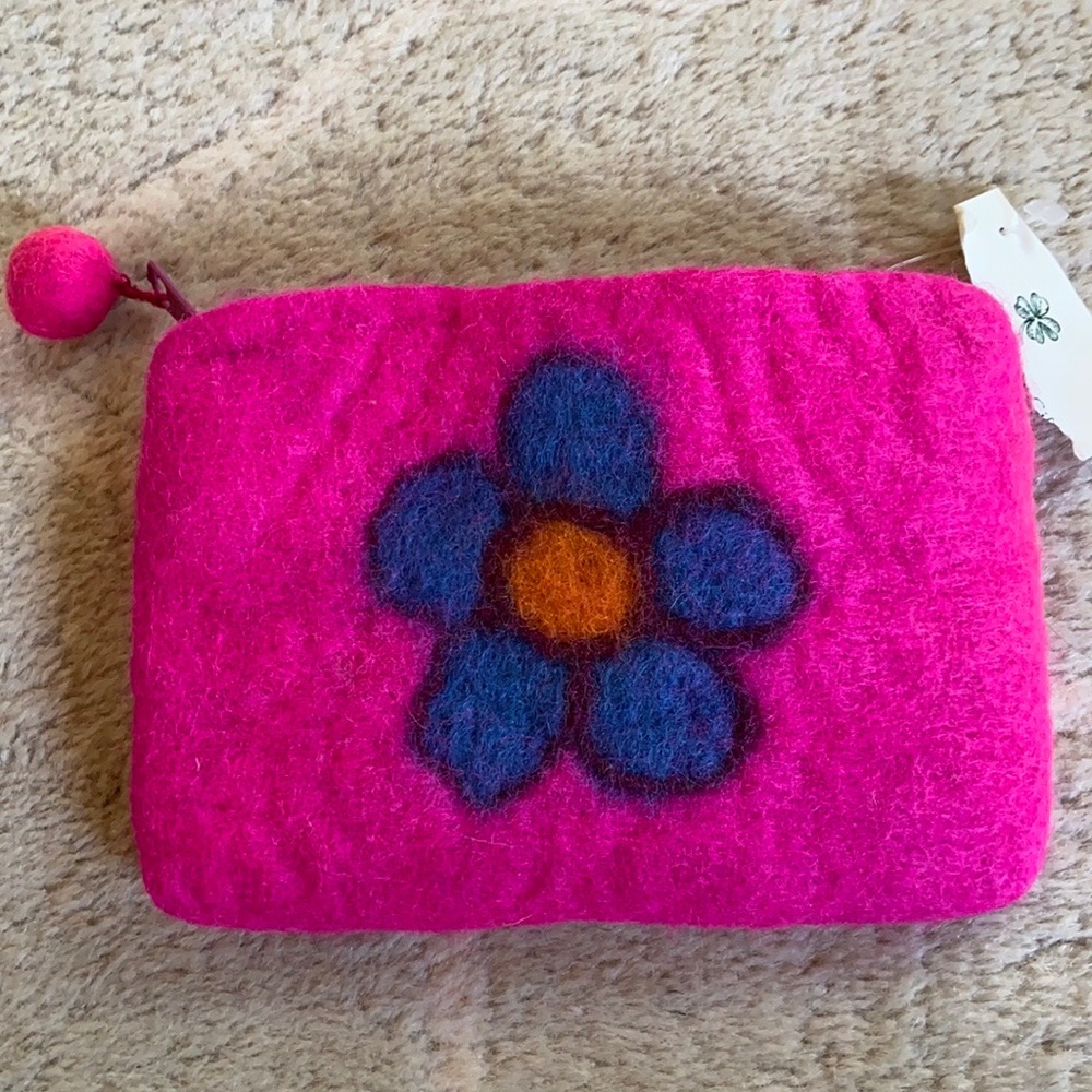 Rising Tide Felt Zippered Pouch